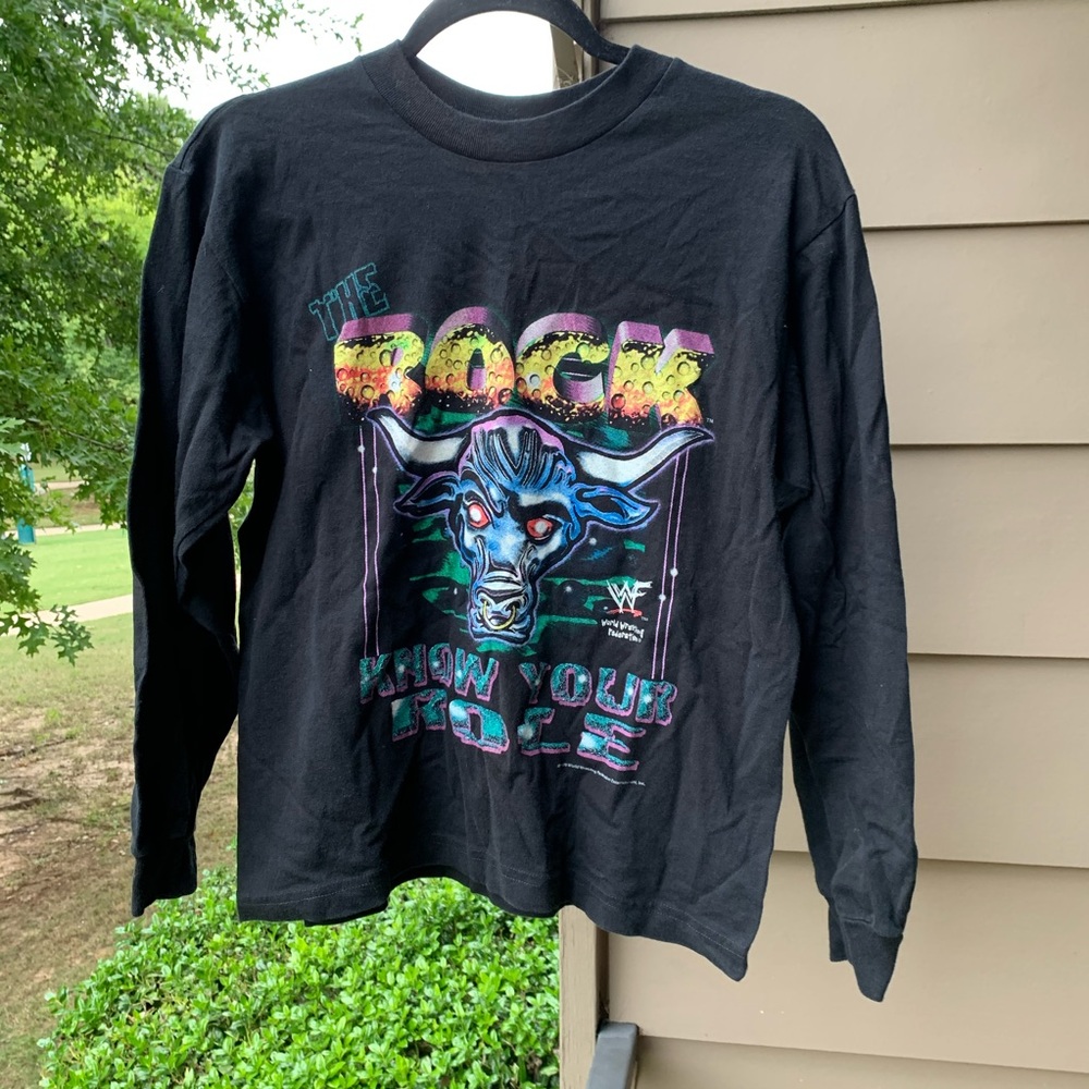 Vintage the rock wwe longsleeve
